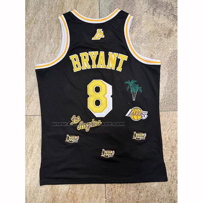 Maglia Los Angeles Lakers Kobe Bryant No 8 Hardwood Classics Mitchell & Ness 1996-97 Nero